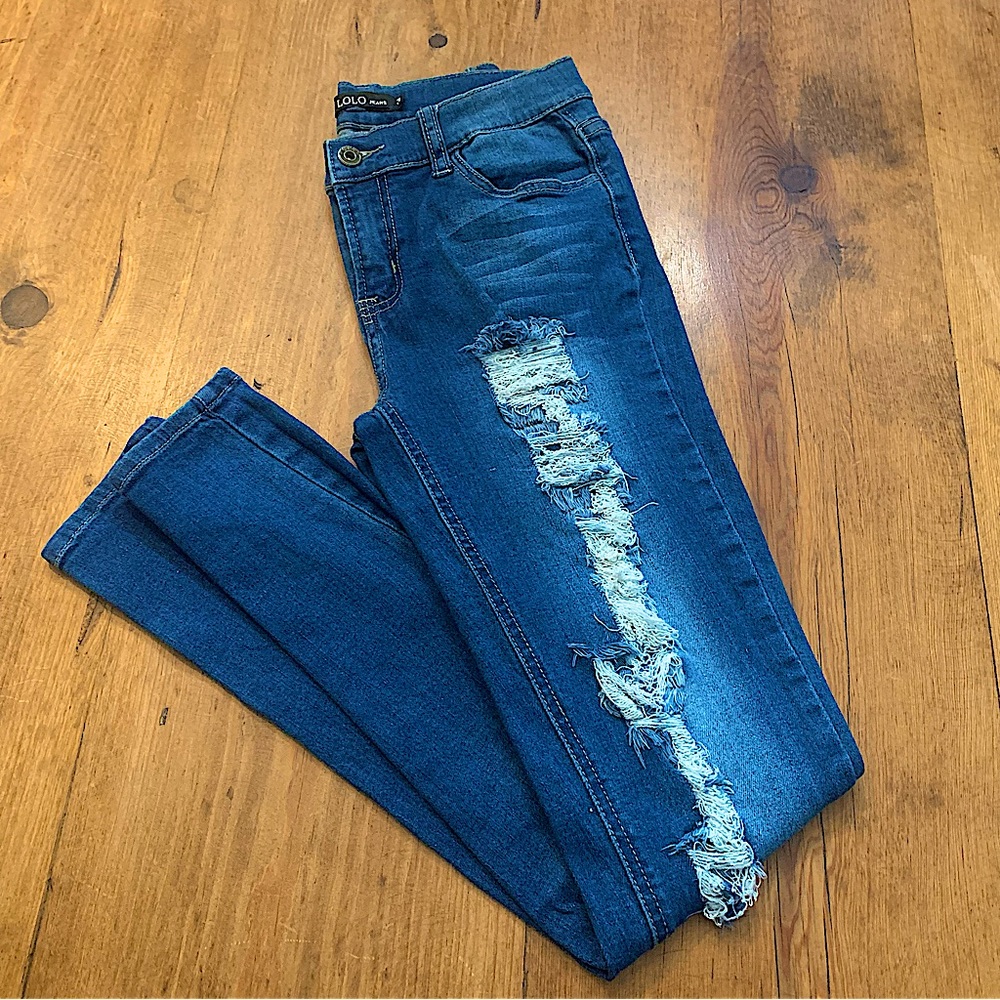 Lolo Mid-Rise Distressed Skinny Jeans Size 3